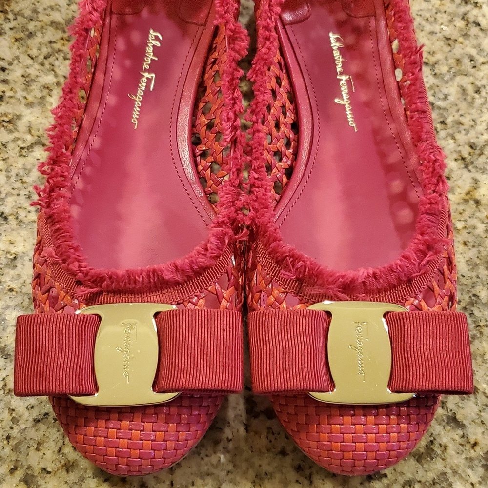Salvatore ferragamo woven flats